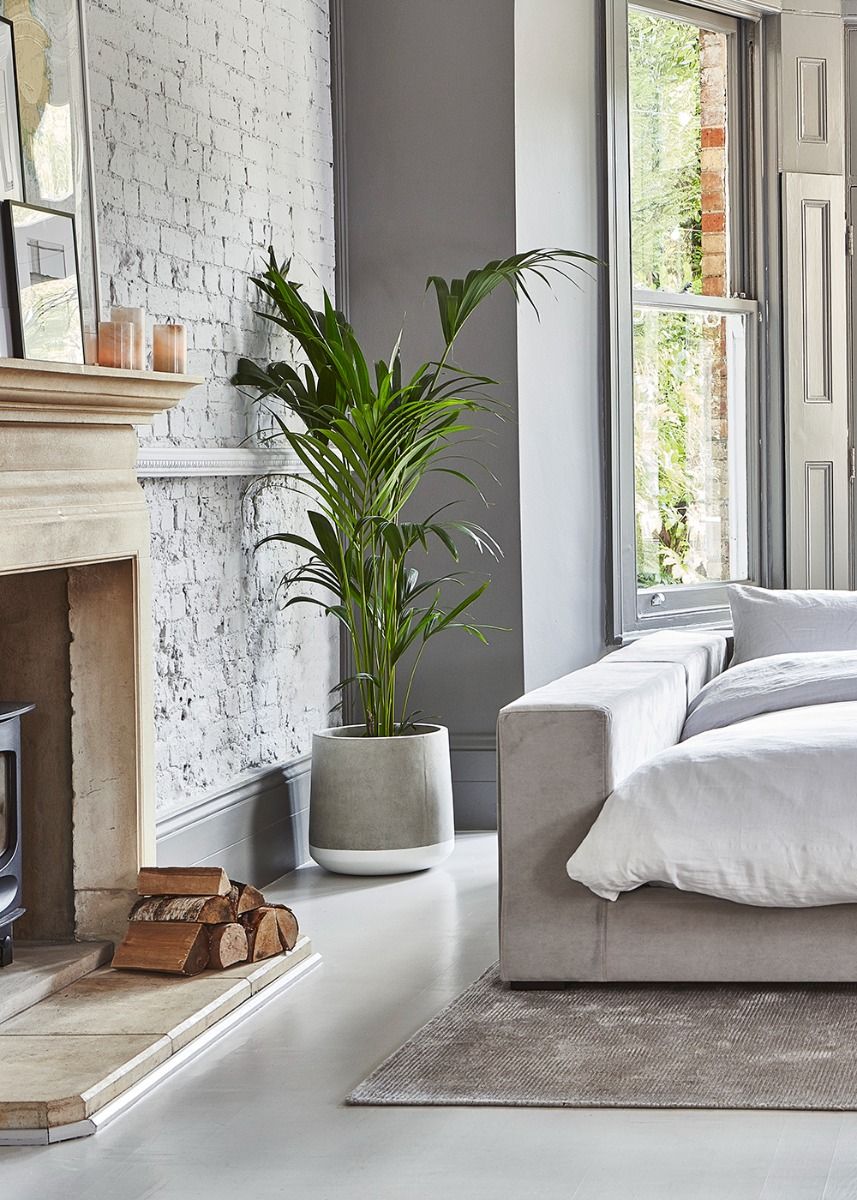 Concrete Floor Planter - White