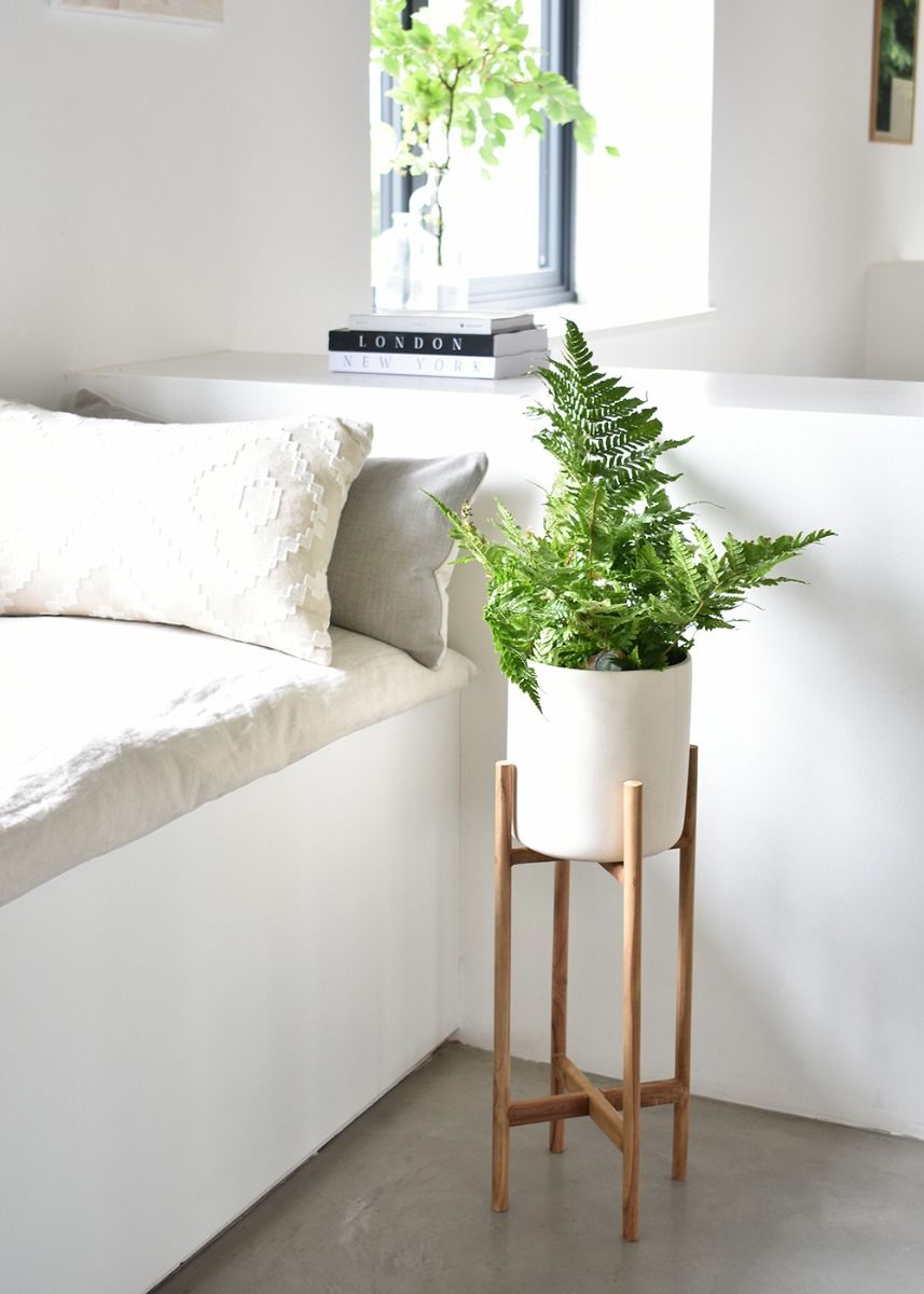White Concrete Hurricane Planter Medium