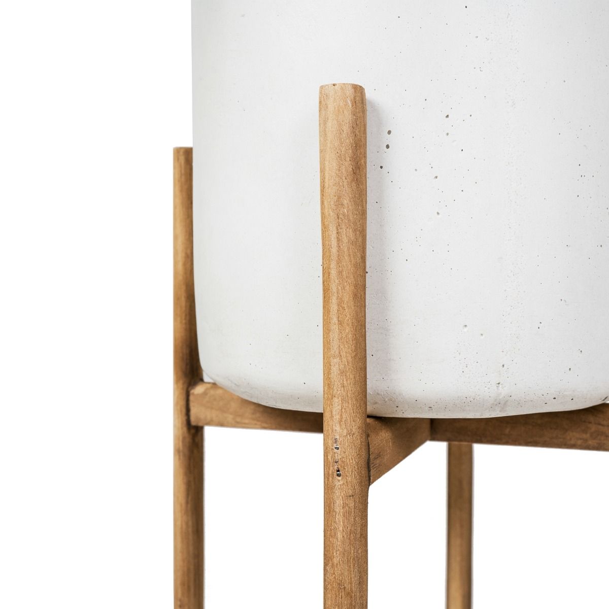 White Concrete Hurricane Planter Medium