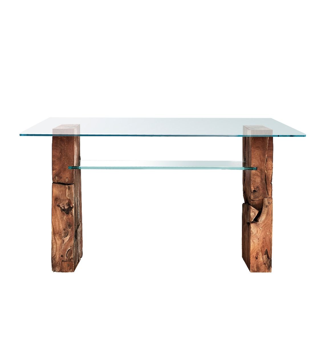 Teak Root Glass Desk