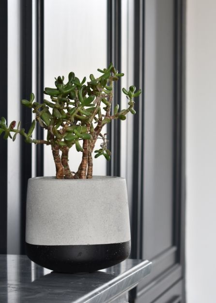 Small Concrete Pot - Black