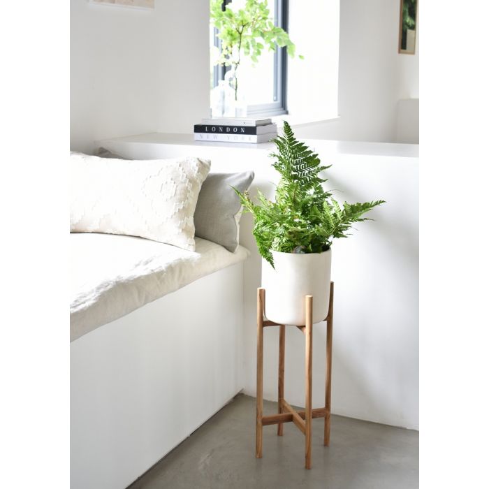 White Concrete Hurricane Planter Medium