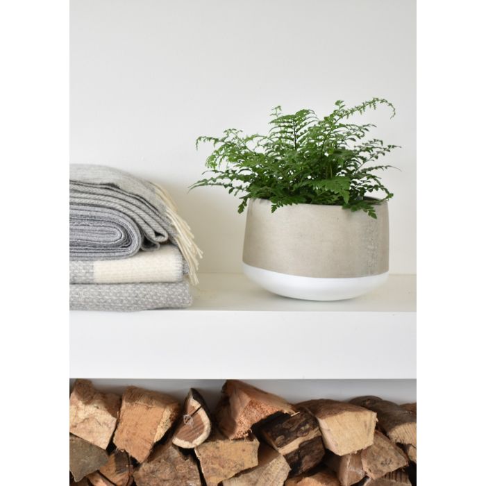 Large Concrete Pot - White