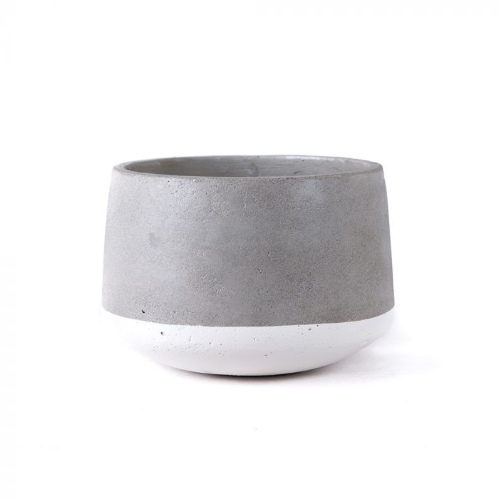 Large Concrete Pot - White