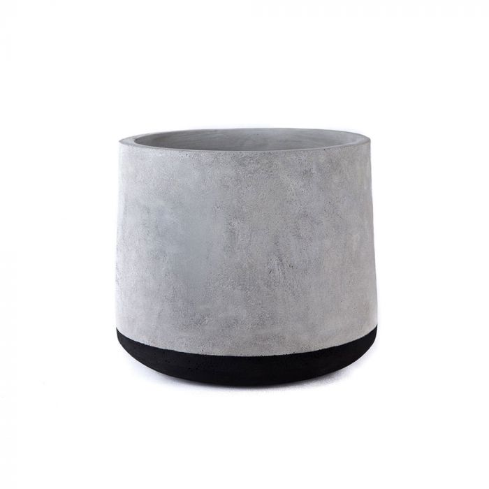 Medium Concrete Pot in Black