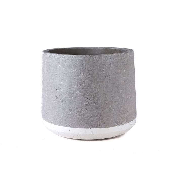 Medium Concrete Pot in White