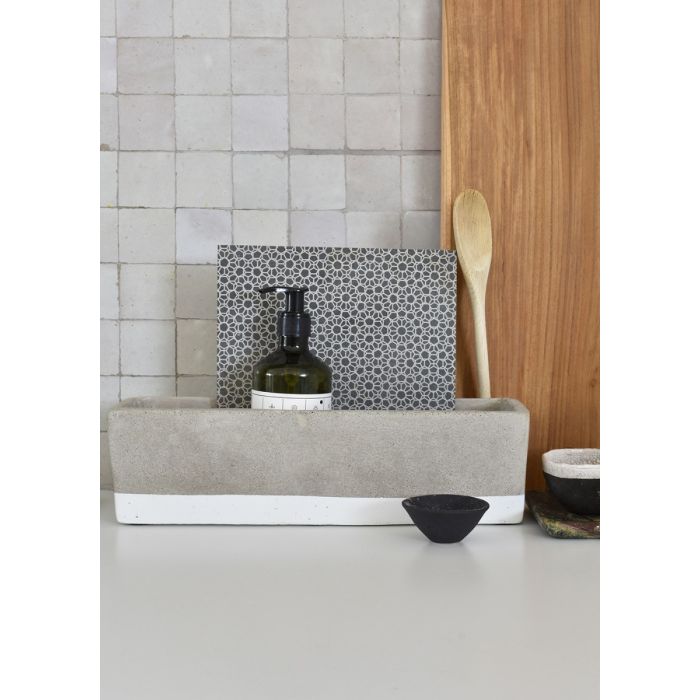 Rectangular Concrete Planter - White