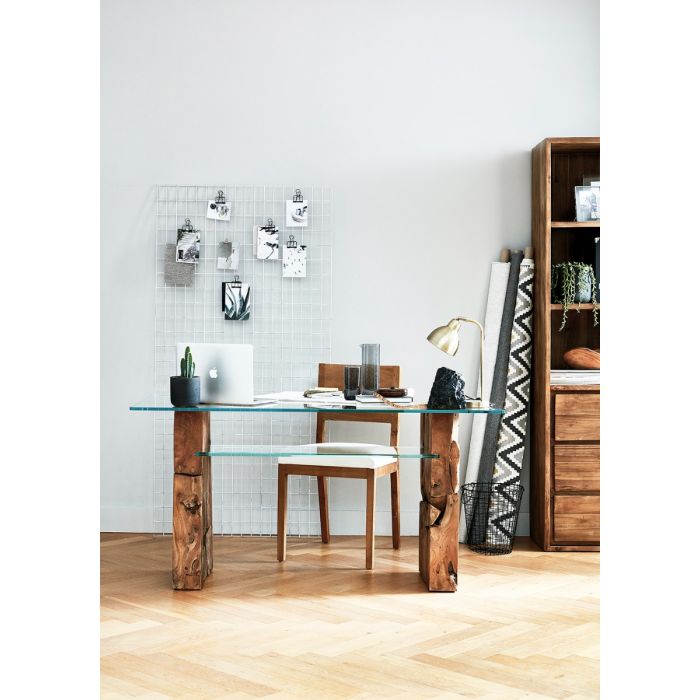 Teak Root Glass Desk