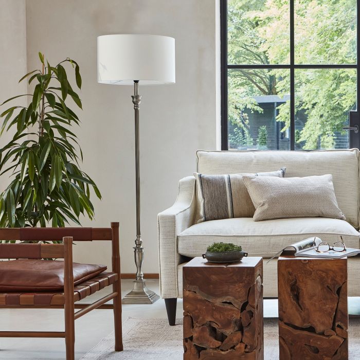 Towton Floor Lamp - Antique Silver