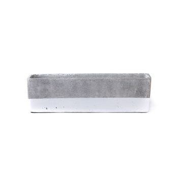 Rectangular Concrete Planter - White