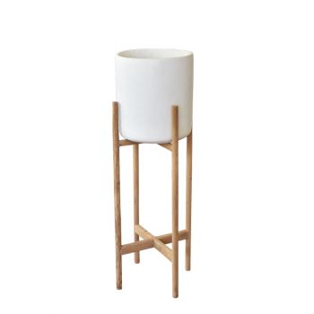 White Concrete Hurricane Planter Medium