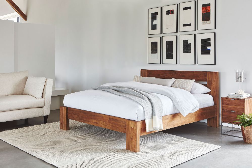 rug in bedroom to soften the space