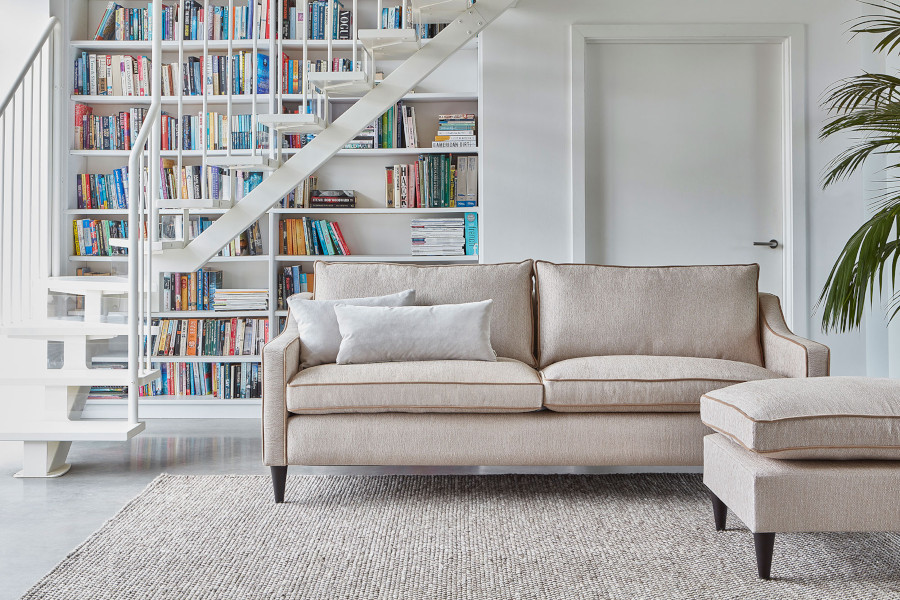 Raft sofa in a light-filled library room