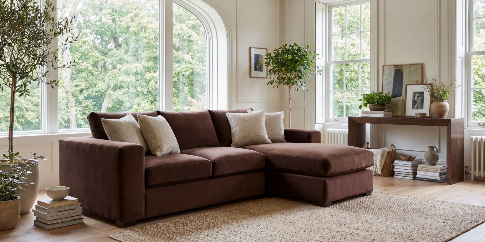 A Raft sectional sofa in a sunlit living room
